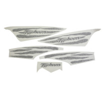 Autocollant / sticker / kit décors origine Piaggio 50 Typhoon après 2011 (vehicule Noir ou jaune)