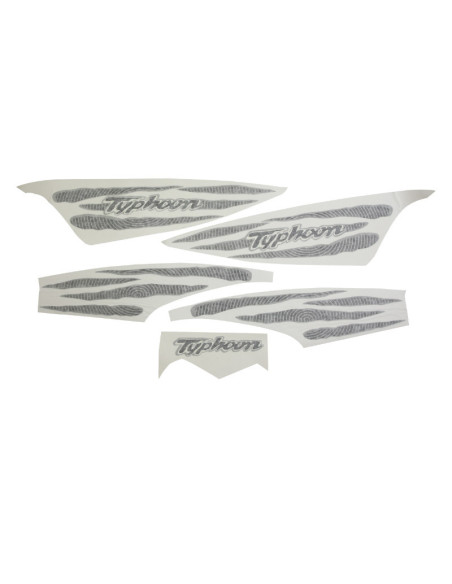 Autocollant / sticker / kit décors origine Piaggio 50 Typhoon après 2011 (vehicule Noir ou jaune)