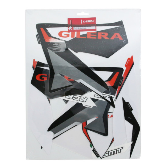 Autocollant / sticker / kit décors origine Piaggio Gilera 50 SMT / RCR 2011-2012 Noir / Gris / Rouge