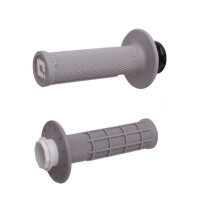 Poignées moto grises ODI - Micro-X Lock-on Half Waffle V2 - KTM 50 SX  - 65 SX - SX-E2 / 3 / 5 - KAWASAKI 65 KX - YAMAHA 65 YZ