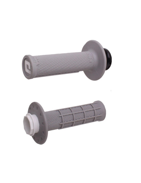 Poignées moto grises ODI - Micro-X Lock-on Half Waffle V2 - KTM 50 SX  - 65 SX - SX-E2 / 3 / 5 - KAWASAKI 65 KX - YAMAHA 65 YZ
