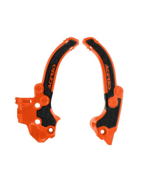 Protection de cadre XGRIP - Orange Noir - ACERBIS KTM 50 SX Husqvarna 50 TC 2024