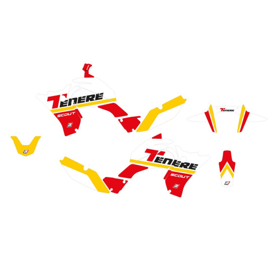 Kit déco BLACKBIRD rétro Rouge Yamaha 700 Ténéré 2021-2024