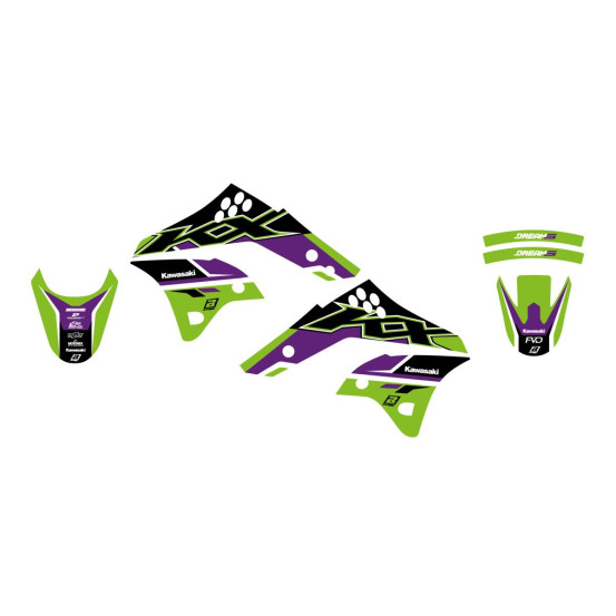 Kit déco BLACKBIRD Dream Graphic 5 Kawasaki 250 KXF 2006-2008