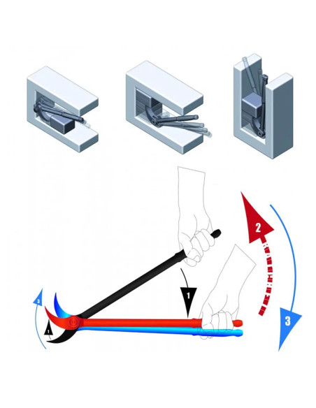 Pied de biche à cliquet extensible SBV TOOLS - 450 à 750 mm
