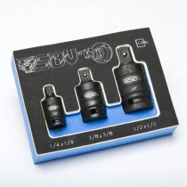 Set d'adaptateurs articulés douilles à choc SBV TOOLS - 1/4 - 3/8 - 1/2 - 3 pièces