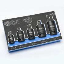 Set d'adaptateurs articulés douilles à choc SBV TOOLS - 1/4 - 3/8 - 1/2 - 5 pièces