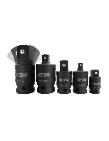 Set d'adaptateurs articulés douilles à choc SBV TOOLS - 1/4 - 3/8 - 1/2 - 5 pièces
