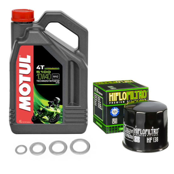 Pack vidange Motul 5100 10W40 + Filtre HF138