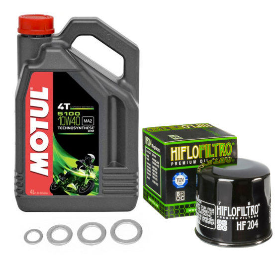 Pack vidange Motul 5100 10W40 + Filtre HF204
