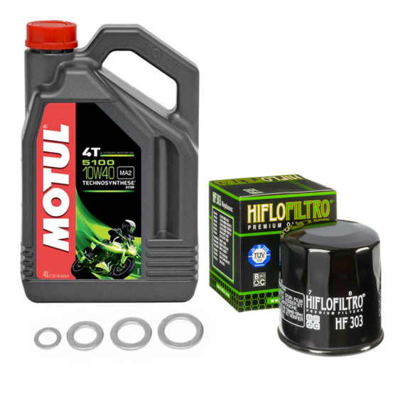 Pack vidange Motul 5100 10W40 + Filtre HF303