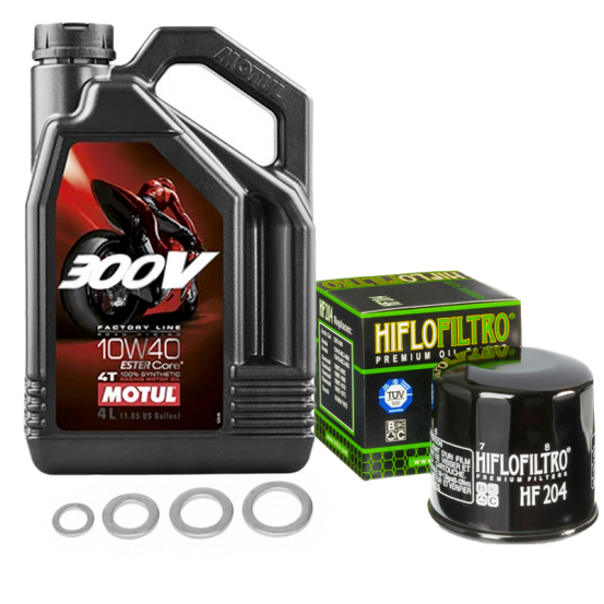 Pack vidange Motul 300V 10W40 + Filtre HF204