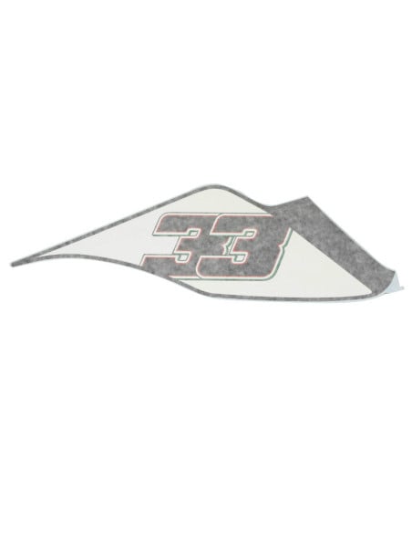 Autocollant / sticker / décor arrière bavette droit origine Aprilia 50 / 125 RS 2014-2016