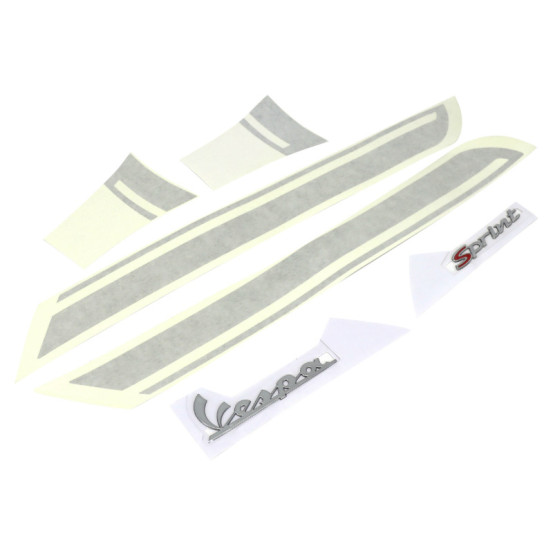 Autocollant / sticker / décor Sport origine Piaggio 50 / 125 Vespa Sprint argent