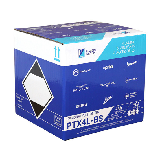 Batterie 12V 4AH PTX4L-BS origine Piaggio