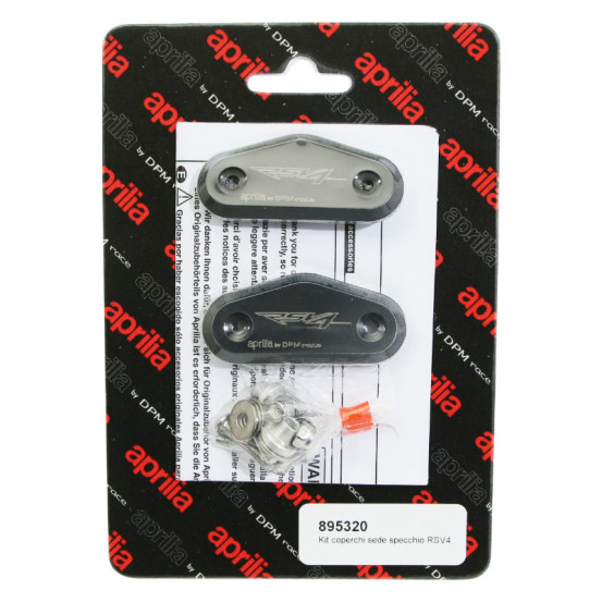 Caches Rétroviseurs noir origine Piaggio Aprilia 1000 RSV-4 après 2009 / 50 / 125 RS4 après 2011