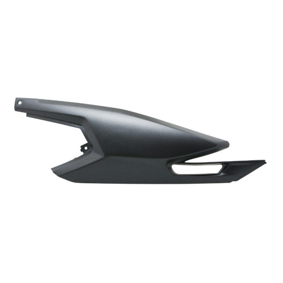 Carénage coque arrière gauche origine Derbi 50 Senda / Gilera 50 SMT / RCR / Aprilia 50 SX / RX après 2018 deco carbone