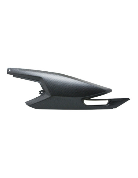 Carénage coque arrière gauche origine Derbi 50 Senda / Gilera 50 SMT / RCR / Aprilia 50 SX / RX après 2018 deco carbone