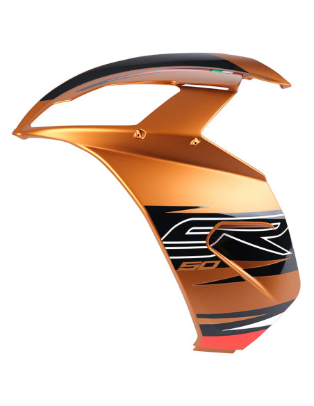 Tablier avant gauche origine Piaggio 50 SR Aprilia 2010-2014 orange cuivre
