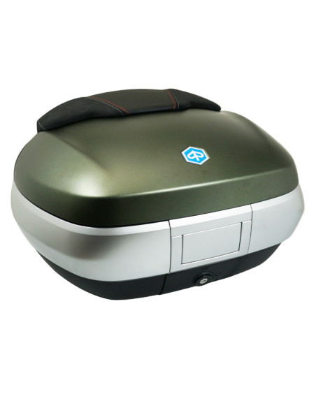 Top case 50L avec support origine Piaggio 300 / 500 MP3 2014-2017 vert armée 333/A