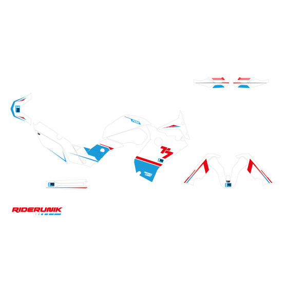 Kit déco 3AS Blanc Yamaha 700 Ténéré 2018 - 2023 avec réservoir Acerbis 23l