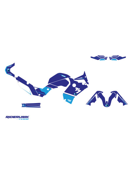 Kit déco 3AS Bleu Yamaha 700 Ténéré 2018 - 2023 avec réservoir Acerbis 23l