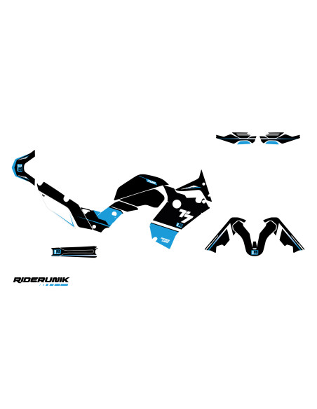 Kit déco 3AS Noir Yamaha 700 Ténéré 2018 - 2023 avec réservoir Acerbis 23l