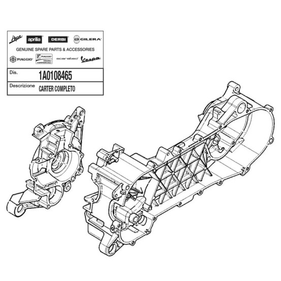 Carter moteur complet origine Piaggio 50 NRG power après 2018