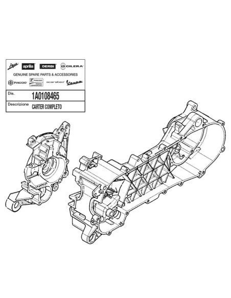 Carter moteur complet origine Piaggio 50 NRG power après 2018