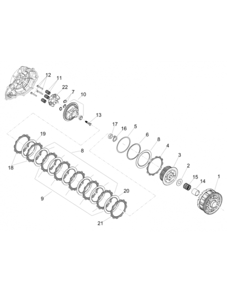 Disque d'embrayage garni origine Aprilia 660 Tuareg / Tuono 2021-2025 / RS 2020-2024