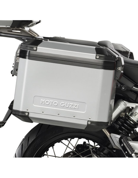 Valises latérales aluminium origine Piaggio Moto Guzzi 850 V85 TT 2019-2023