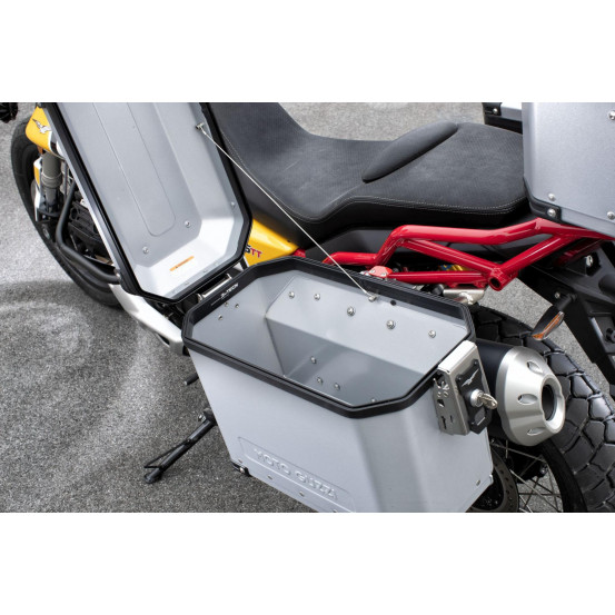 Valises latérales aluminium origine Piaggio Moto Guzzi 850 V85 TT 2019-2023