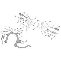 Repose pieds passager origine Aprilia 650 Pegaso 2005-2009 / Scarabeo 100 2006-2014