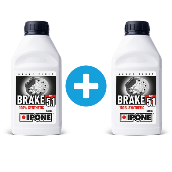 Pack 1 + 1 Liquide de frein IPONE Brake Dot 5.1 500 ML
