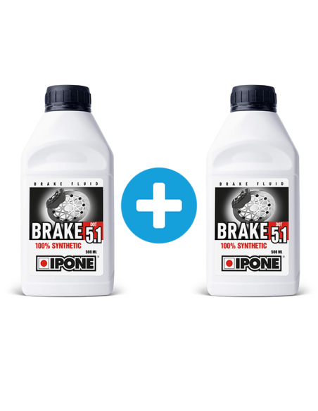 Pack 1 + 1 Liquide de frein IPONE Brake Dot 5.1 500 ML