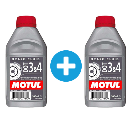 Pack 1 + 1 MOTUL DOT 3 et 4 liquide de frein embrayage hydraulique 500ml