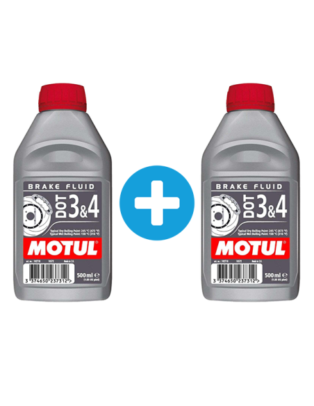 Pack 1 + 1 MOTUL DOT 3 et 4 liquide de frein embrayage hydraulique 500ml