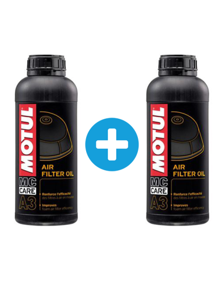 Pack 1 + 1 Litres MOTUL Air Filter Oil A3 huile de filtre à air