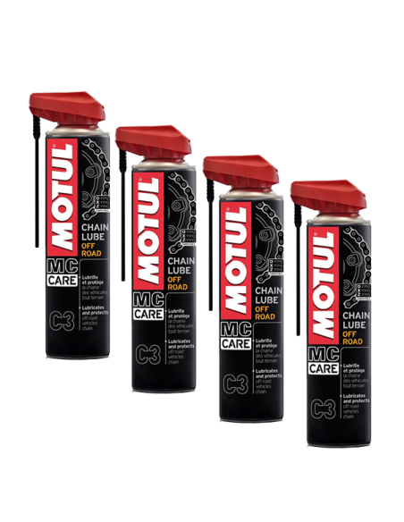 Pack X4 MOTUL Chain Lube C3 Off Road lubrifiant chaine 400ml