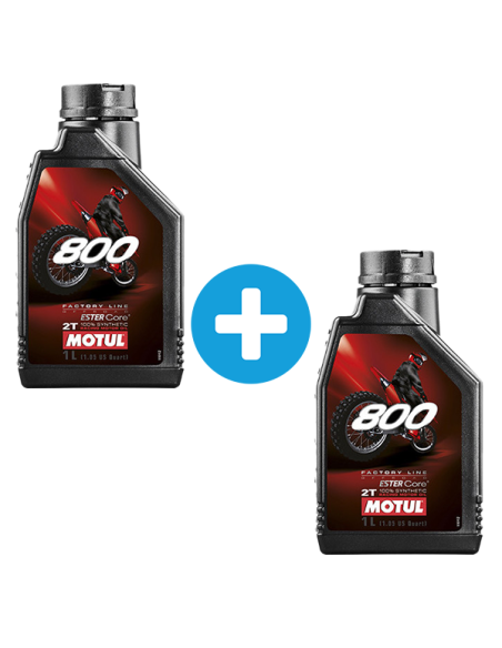 Pack 1 + 1 Litres MOTUL 800 Factory Line huile moteur 2T