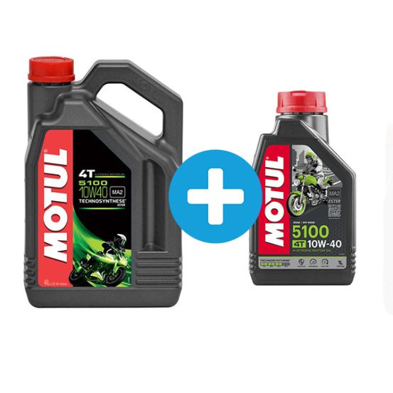 Pack 4 + 1 Litres MOTUL 5100 10w40 huile moteur 4T