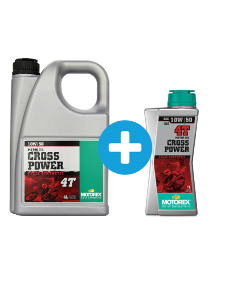 Pack 4 + 1 Litres Huile moteur 4T MOTOREX cross power 10w50