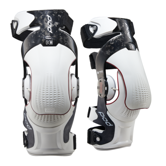 Orthèses de genoux K8 3.0 POD MX Carbone Blanc - La paire