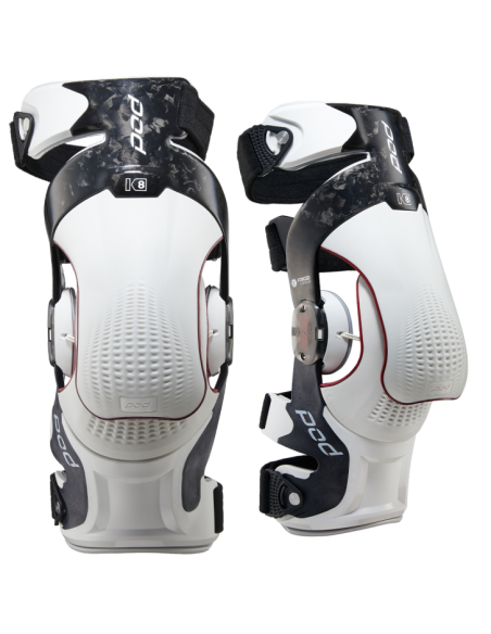 Orthèses de genoux K8 3.0 POD MX Carbone Blanc - La paire