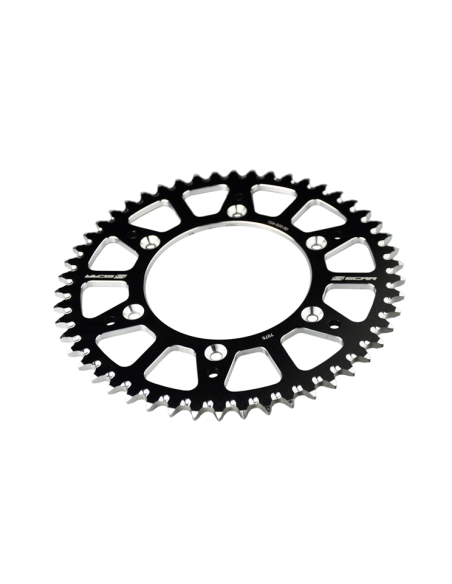 Couronne SCAR alu ultra-light anti boue Husqvarna 65 TC KTM 65 SX 2025 pas 420 Noir