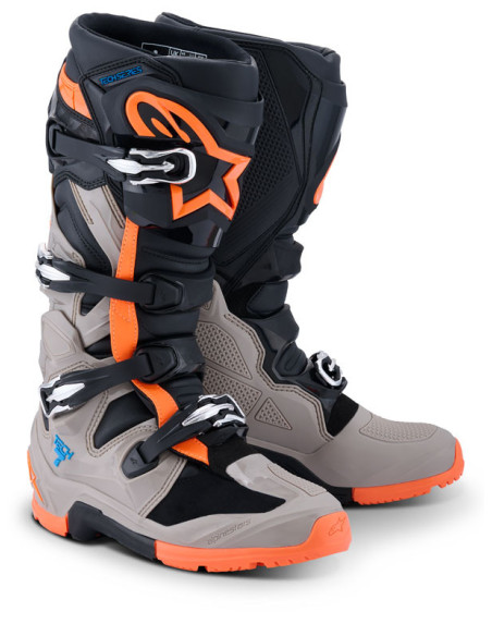 Bottes cross Alpinestars Tech 7 Enduro - Noir Gris Orange Fluo