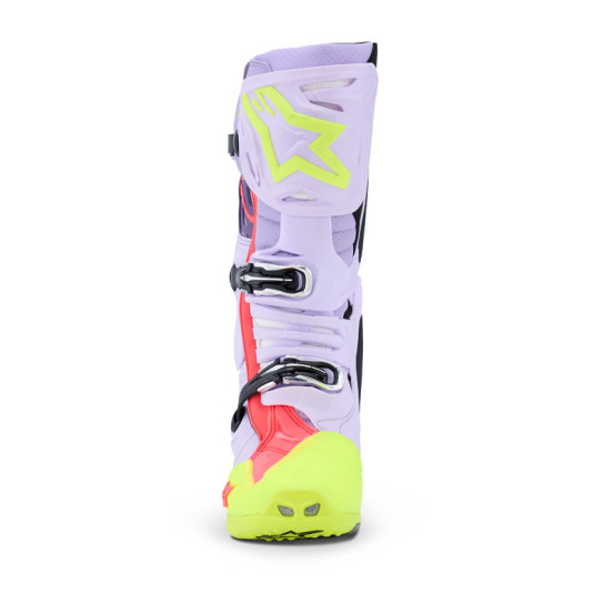 Bottes cross Alpinestars Tech 10 Supervented - Mauve Jaune Fluo Rose Diva