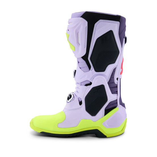 Bottes cross Alpinestars Tech 10 Supervented - Mauve Jaune Fluo Rose Diva