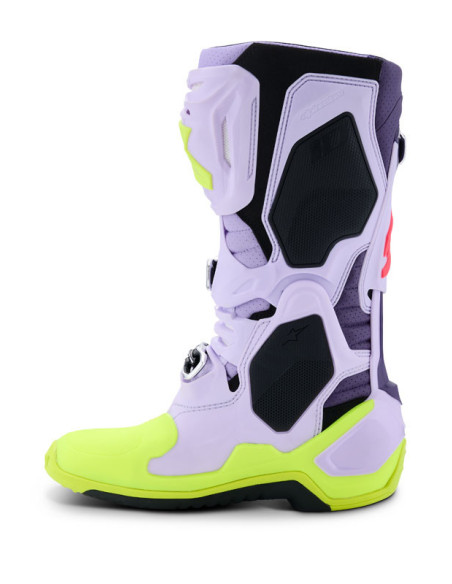 Bottes cross Alpinestars Tech 10 Supervented - Mauve Jaune Fluo Rose Diva