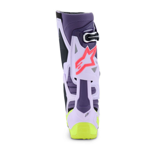 Bottes cross Alpinestars Tech 10 Supervented - Mauve Jaune Fluo Rose Diva